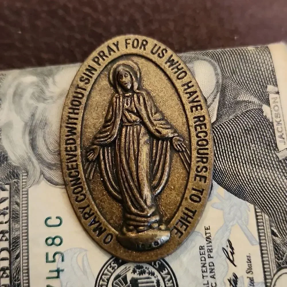 Mother Mary Religious Money Car Clip